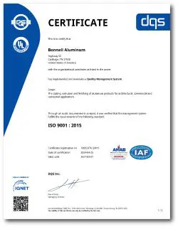 Carthage, TN ISO 9001:2015 Certificate of Registration