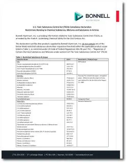 Bonnell Aluminum US TSCA Declaration 2025-0224